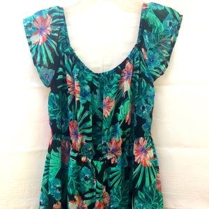 NWT Toxik Floral Romper with Maxi Overlay M